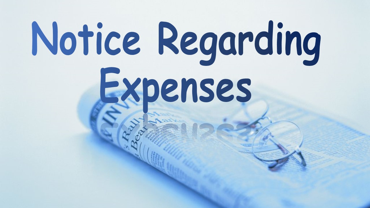 notice regarding expenses photo